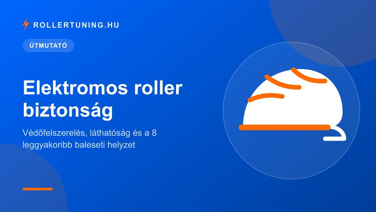 Elektromos roller biztonság: védőfelszerelés, láthatóság és a 8 leggyakoribb baleseti helyzet – illusztráció