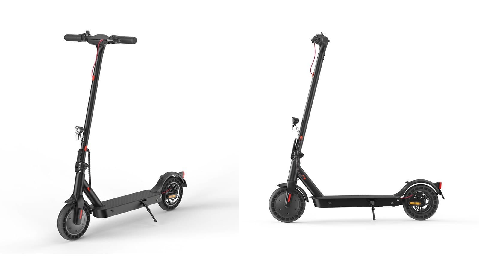Az iHoverboard E9TMax elektromos roller két termékfotón: elölről és oldalról