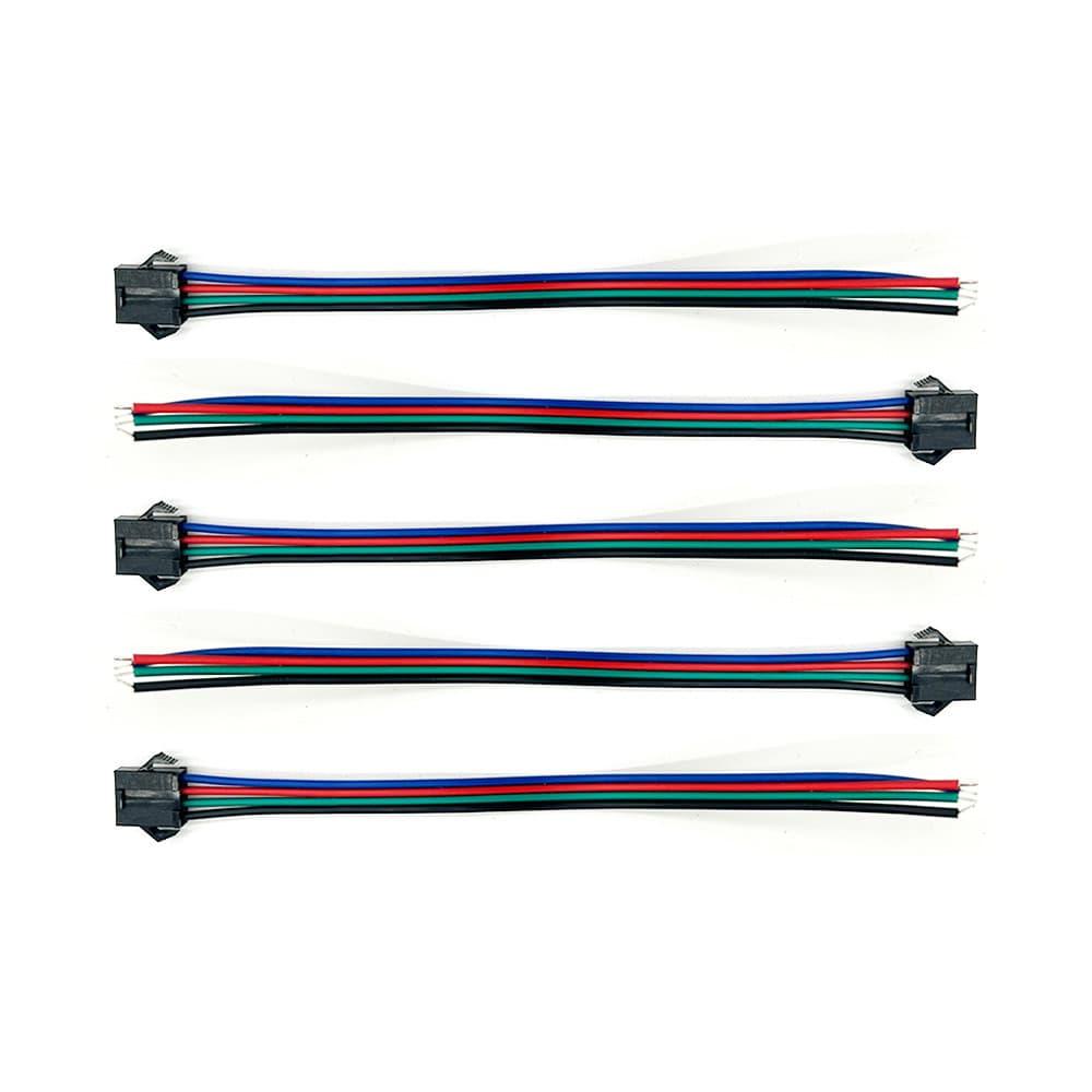 JST plug aljzat kábel 4 pin anya 5 db