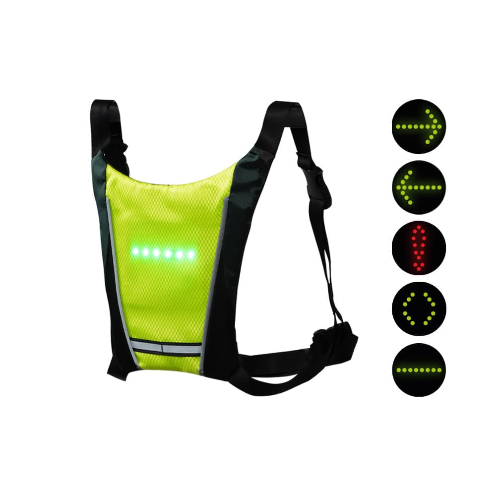 Sárga LED warning waistcoat + remote control