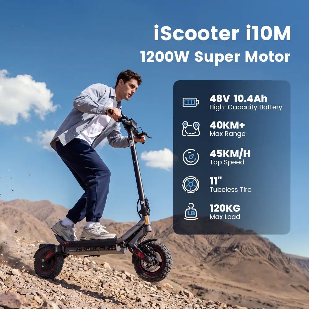 Az iScooter i10M terepes elektromos roller, a gyártó összefoglaló képe
