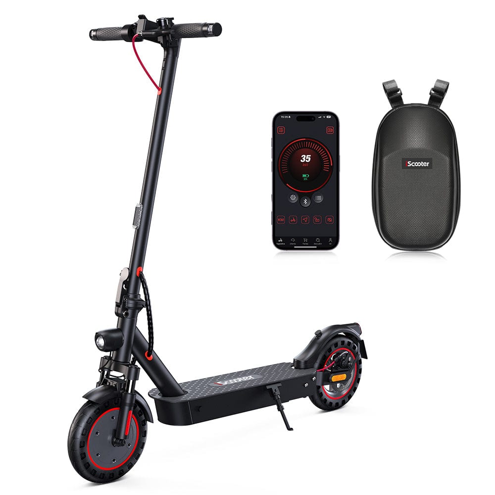 Az iScooter i9Ultra összecsukható elektromos roller és az iScooter Club app kijelzője